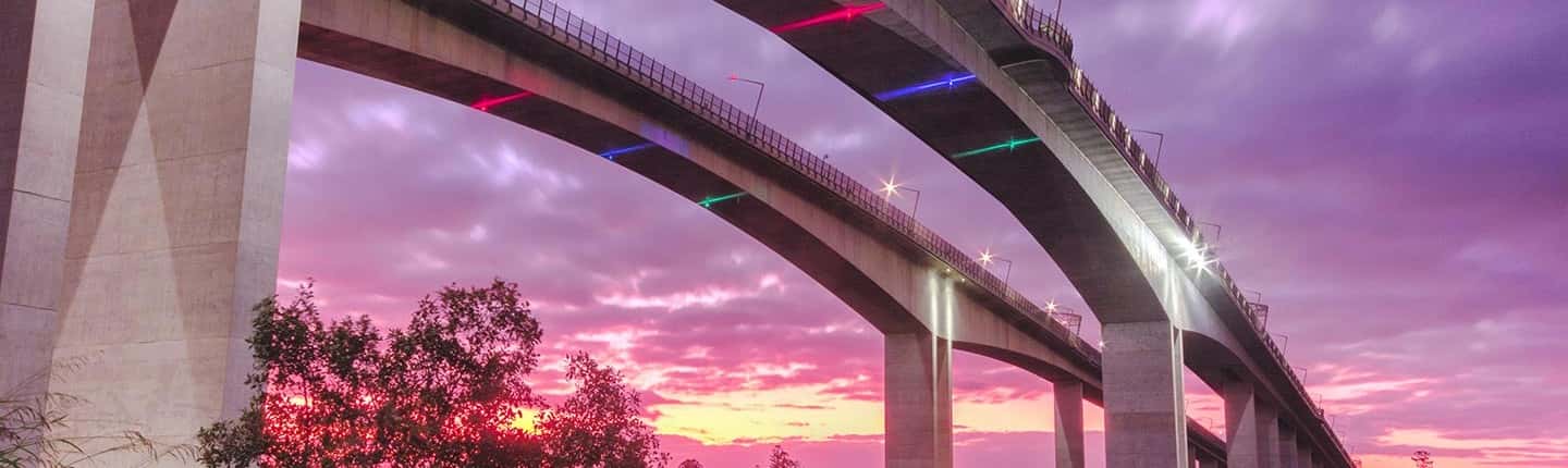 Image of a Concrete Bridge at Sunset