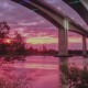 Image of a Bridge over a River at Sunset