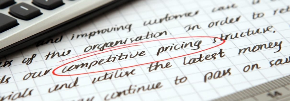 alternative finance calculator and document describing competitive pricing