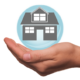 image of hand holding illustration of a house